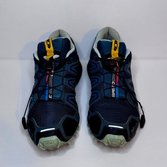 Salomon Shoes - Salomon Speedcross 3 Trail Running Shoes Size 9 Black Blue Quicklace